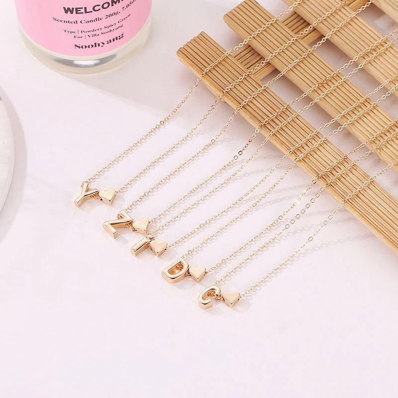 Wholesale Love 26 English Letters Alloy Necklaces
