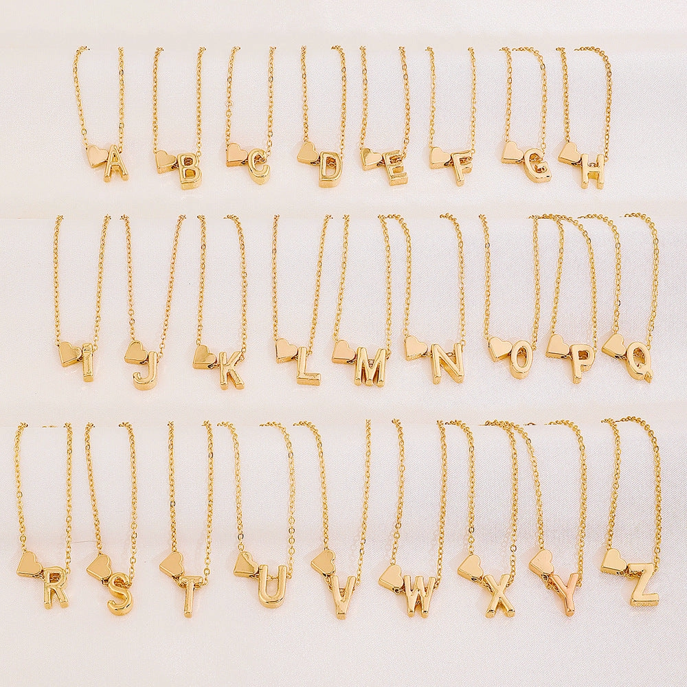 Wholesale Love 26 English Letters Alloy Necklaces