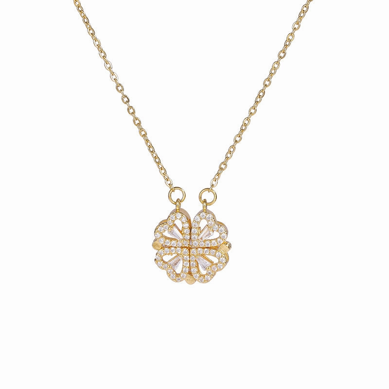 Wholesale Love Clover Titanium Steel Necklaces
