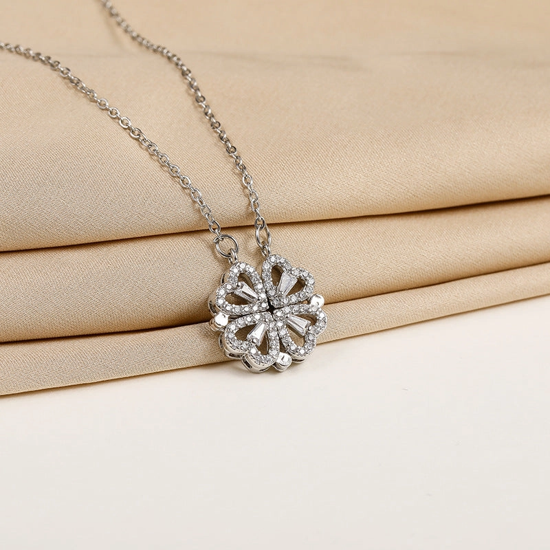 Wholesale Love Clover Titanium Steel Necklaces