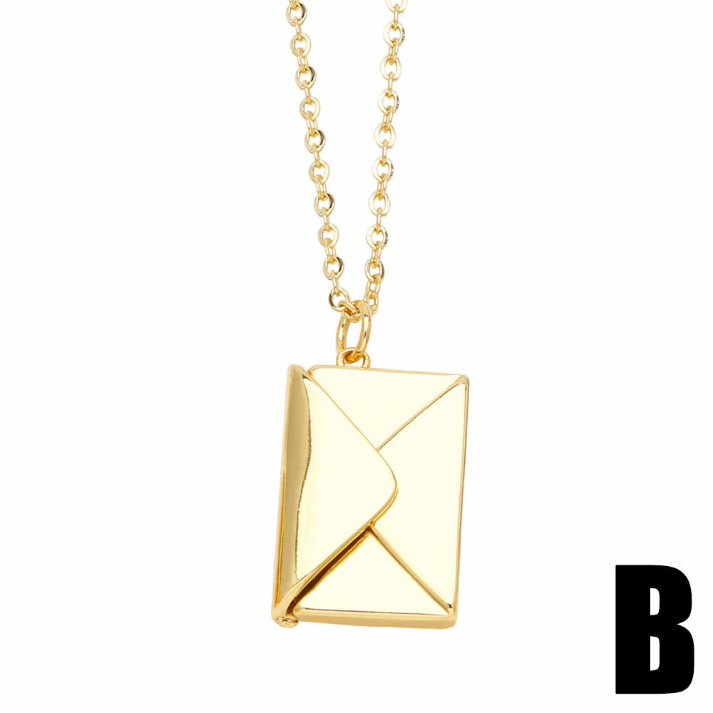 Wholesale Love Envelope Copper Necklaces