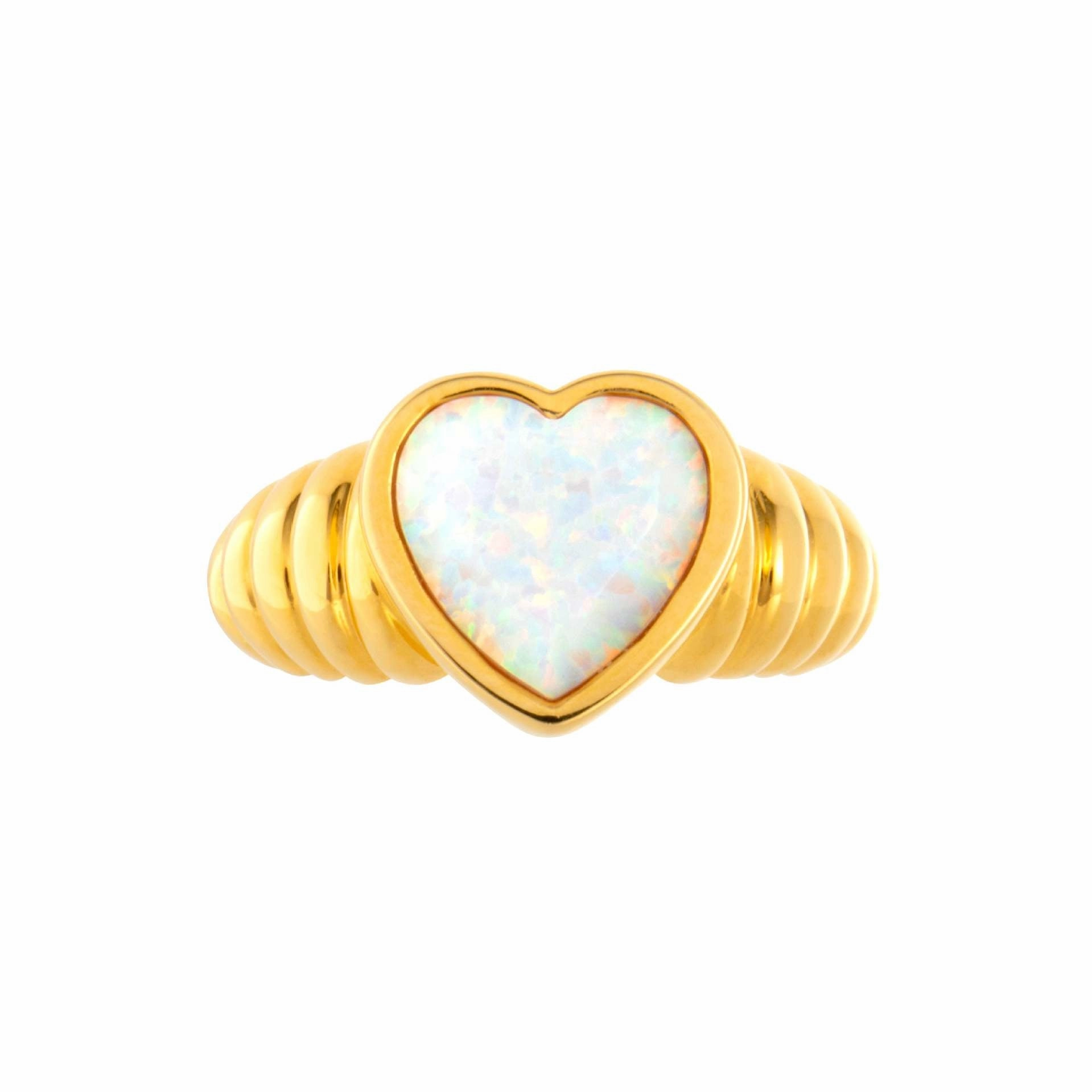 Wholesale Love Heart Copper Plated Real Gold Ring