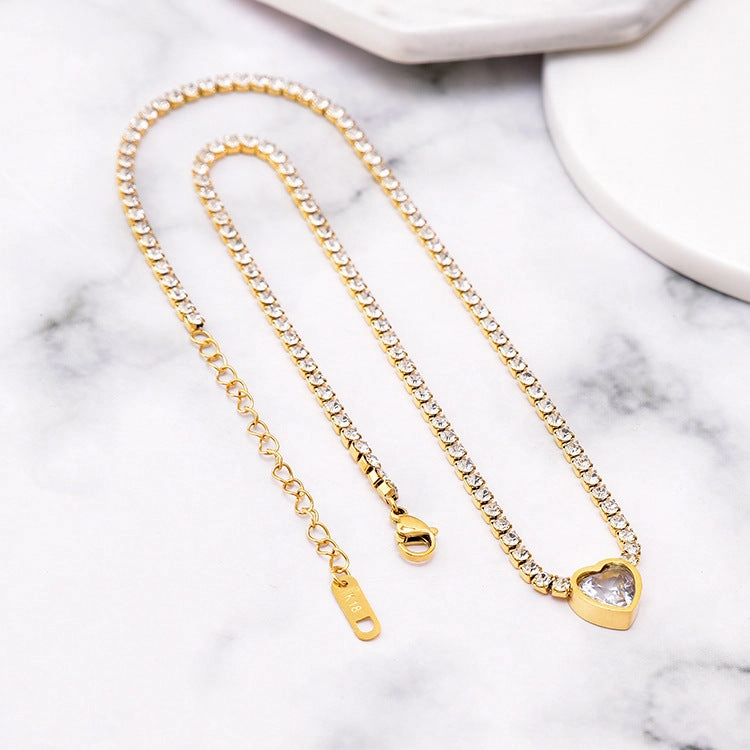 Wholesale Love Heart Pendant Titanium Steel Necklaces