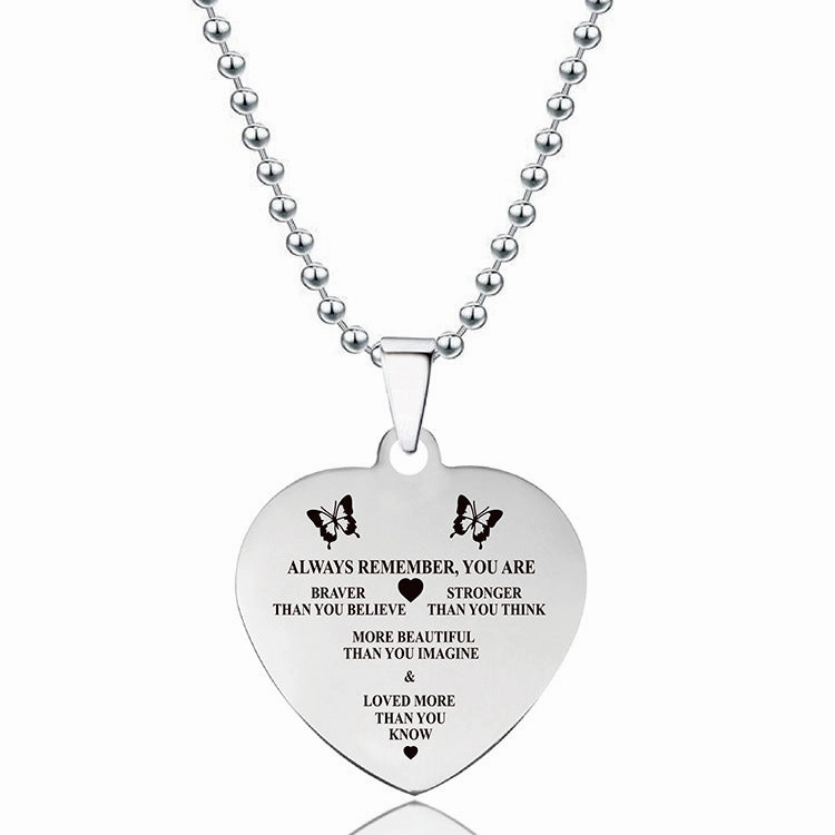Wholesale Love Heart Stainless Steel Pendant Titanium Steel Necklaces