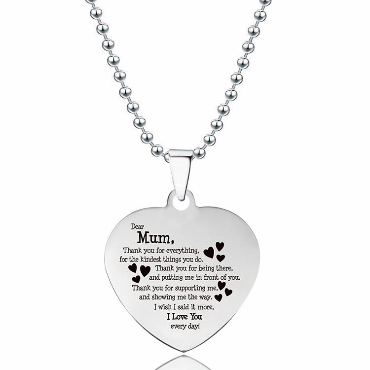 Wholesale Love Heart Stainless Steel Pendant Titanium Steel Necklaces