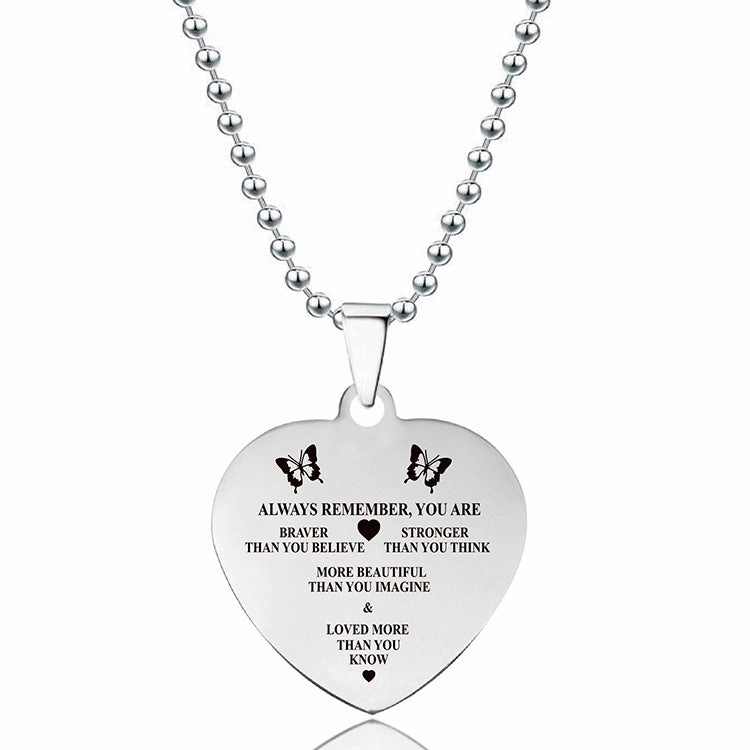 Wholesale Love Heart Stainless Steel Pendant Titanium Steel Necklaces