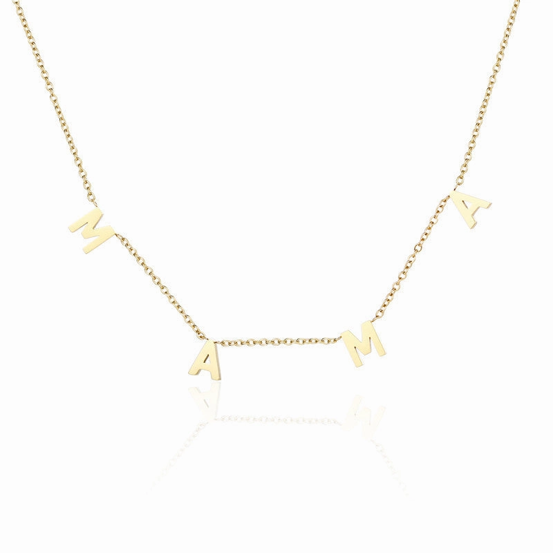 Wholesale LOVE MAMA NANA Mother's Day Gift Titanium Steel Necklace