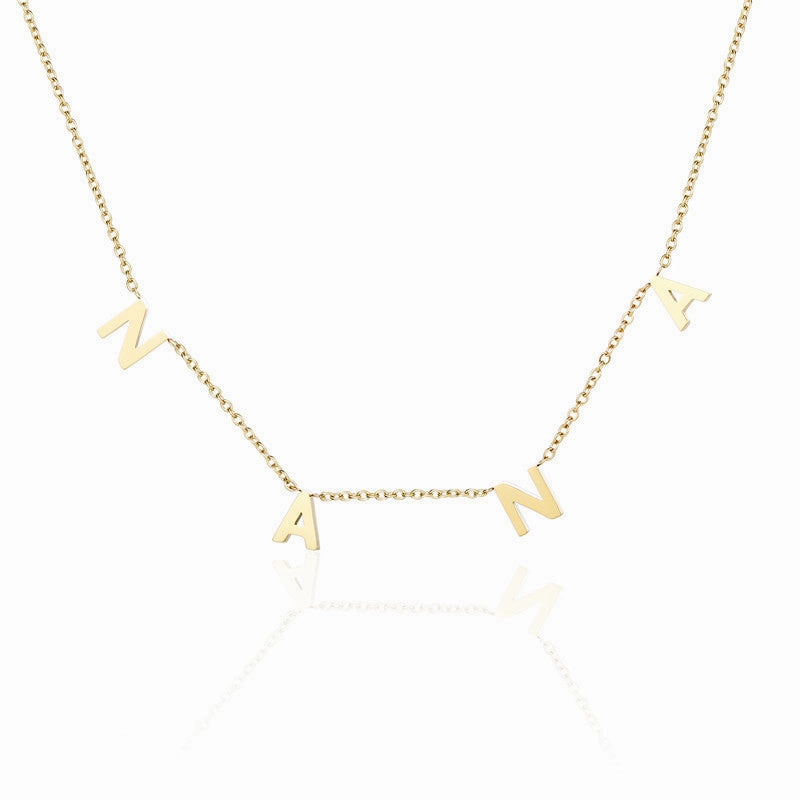 Wholesale LOVE MAMA NANA Mother's Day Gift Titanium Steel Necklace