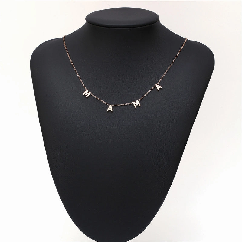 Wholesale LOVE MAMA NANA Mother's Day Gift Titanium Steel Necklace