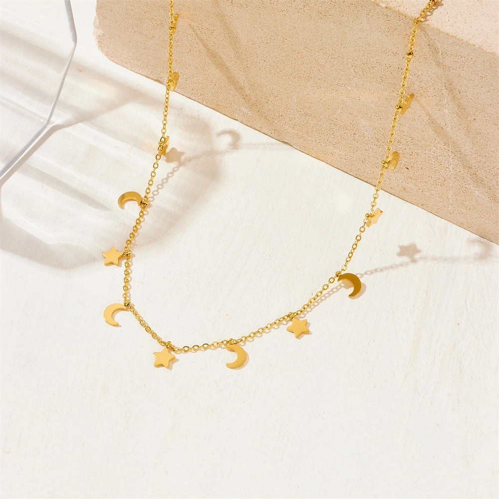 Wholesale Love Moon Star Stainless Steel Necklace