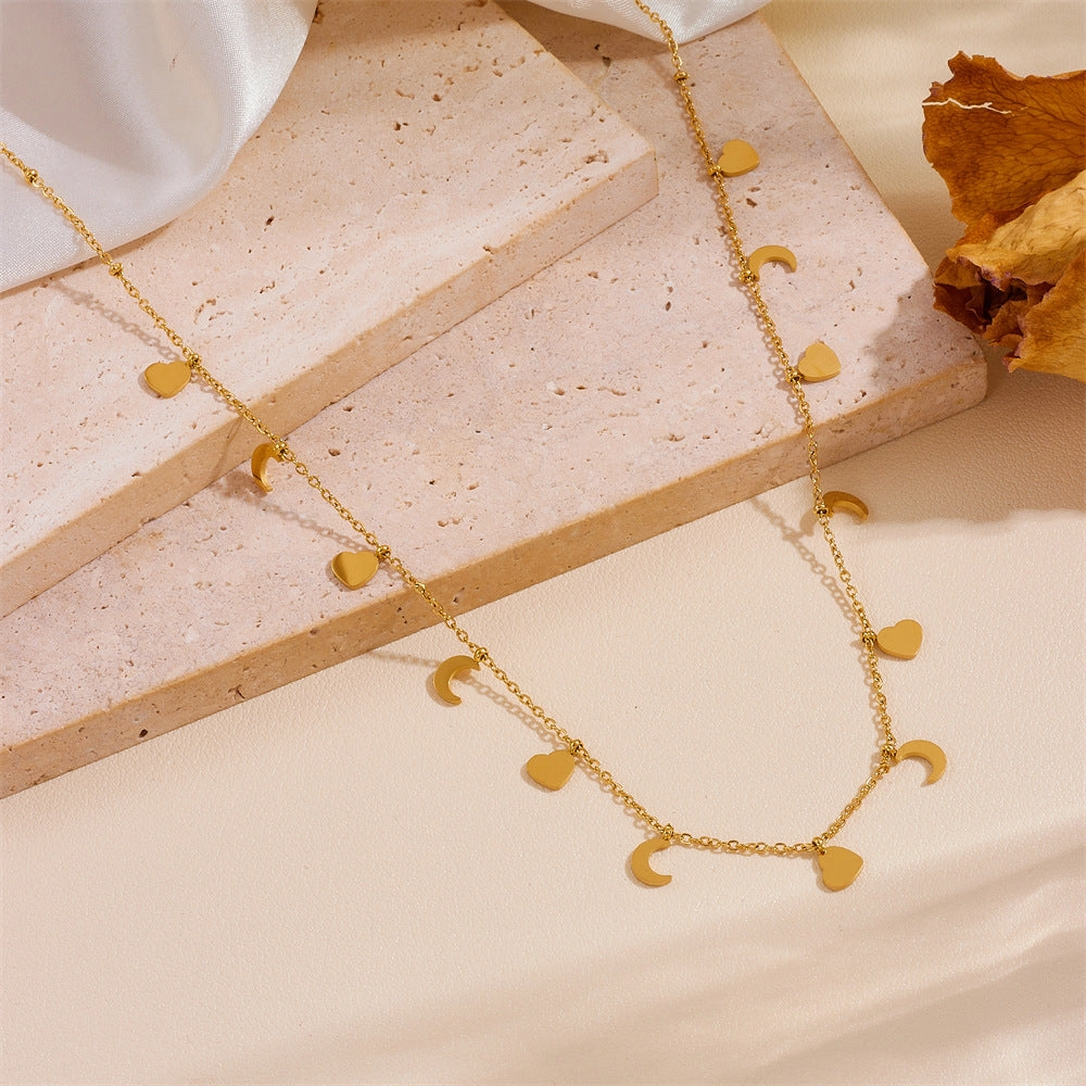 Wholesale Love Moon Star Stainless Steel Necklace