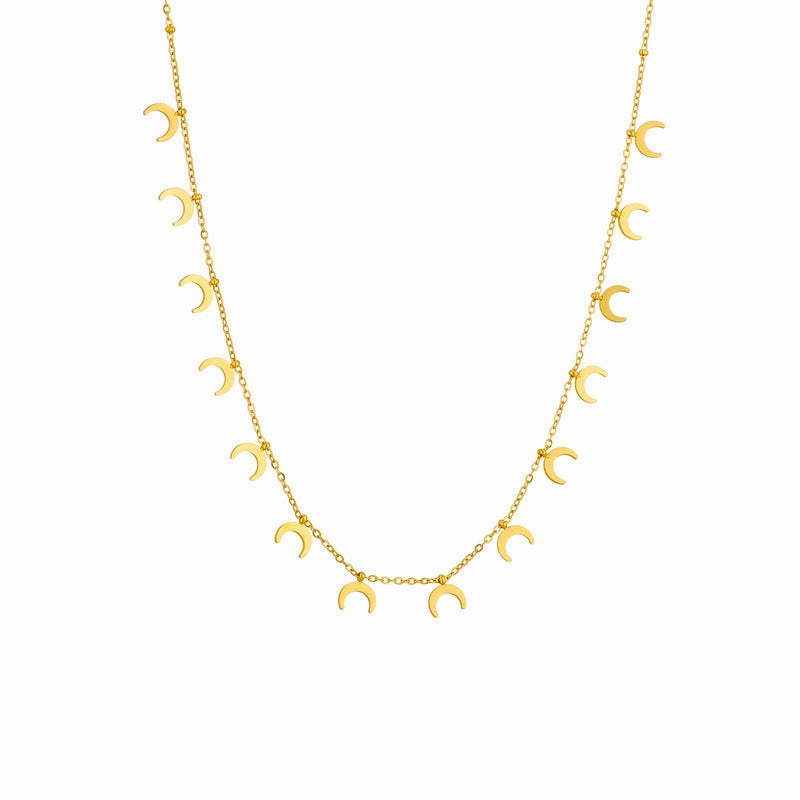 Wholesale Love Moon Star Stainless Steel Necklace