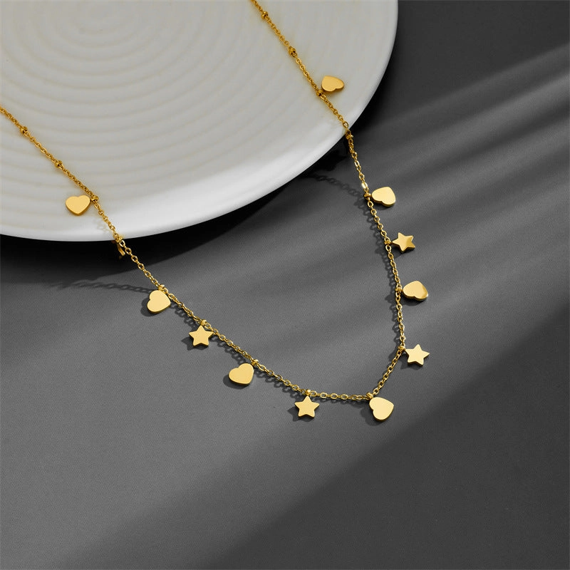 Wholesale Love Moon Star Stainless Steel Necklace