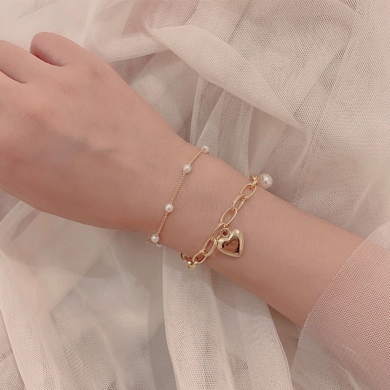 Wholesale Love Pearl Double Layer Bracelet