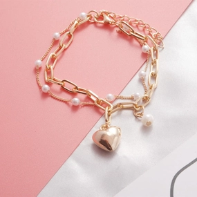 Wholesale Love Pearl Double Layer Bracelet
