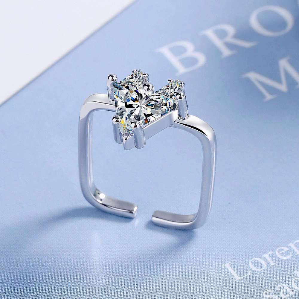 Wholesale Love Square Ring Copper Ring