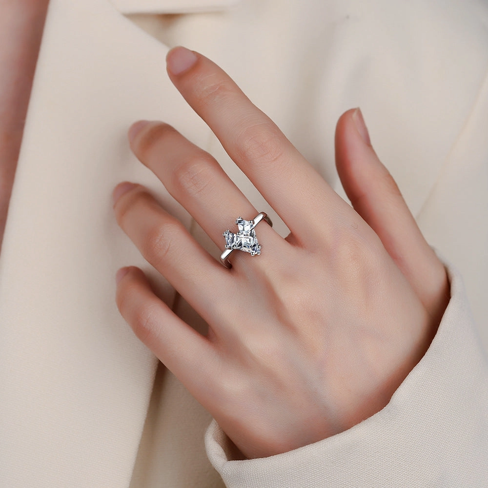 Wholesale Love Square Ring Copper Ring