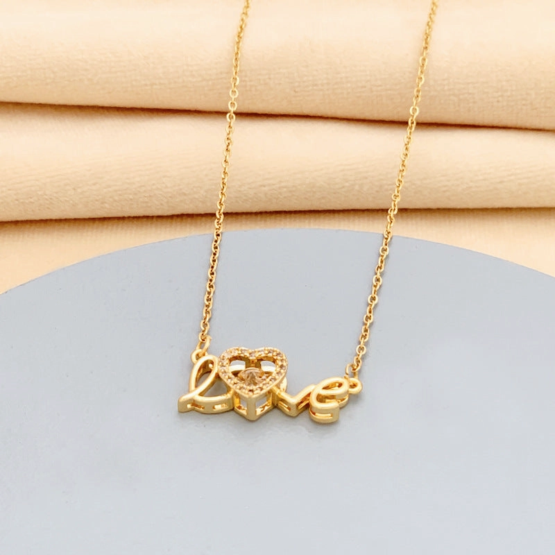 Wholesale LOVE Titanium Steel Necklaces