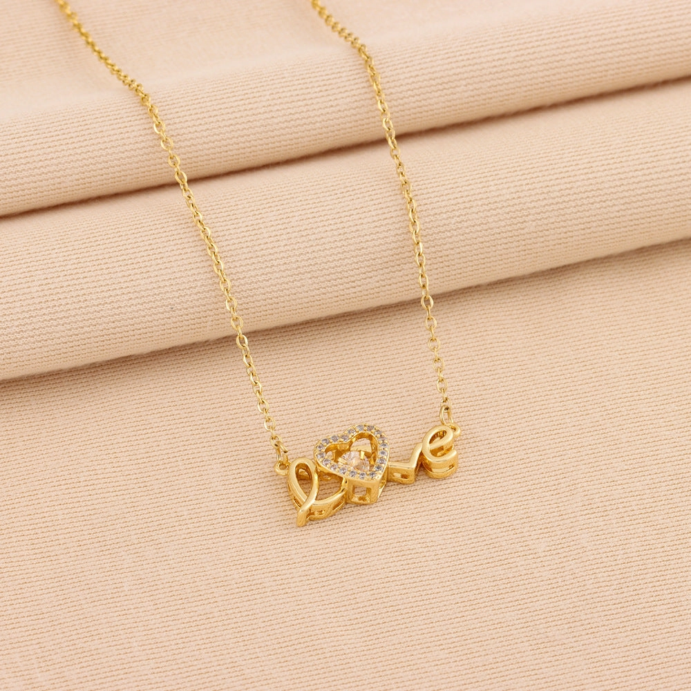 Wholesale LOVE Titanium Steel Necklaces