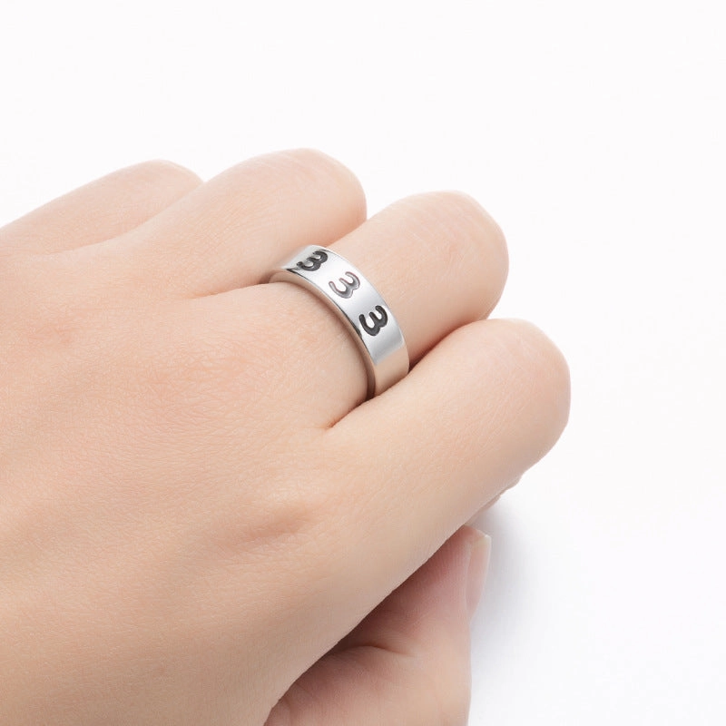 Wholesale Lucky Angel Numbers Stainless Steel Rings