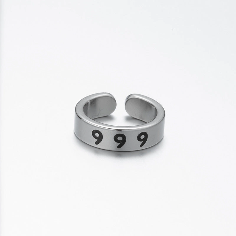 Wholesale Lucky Angel Numbers Stainless Steel Rings