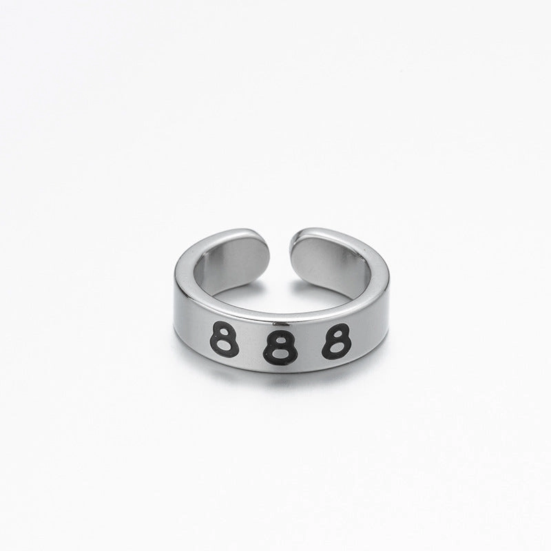 Wholesale Lucky Angel Numbers Stainless Steel Rings