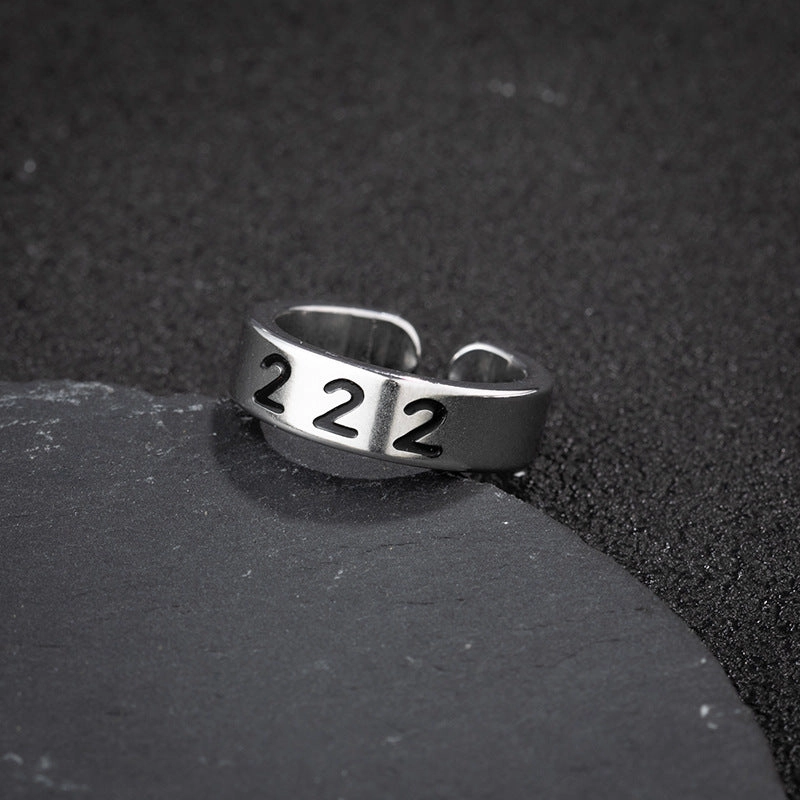 Wholesale Lucky Angel Numbers Stainless Steel Rings