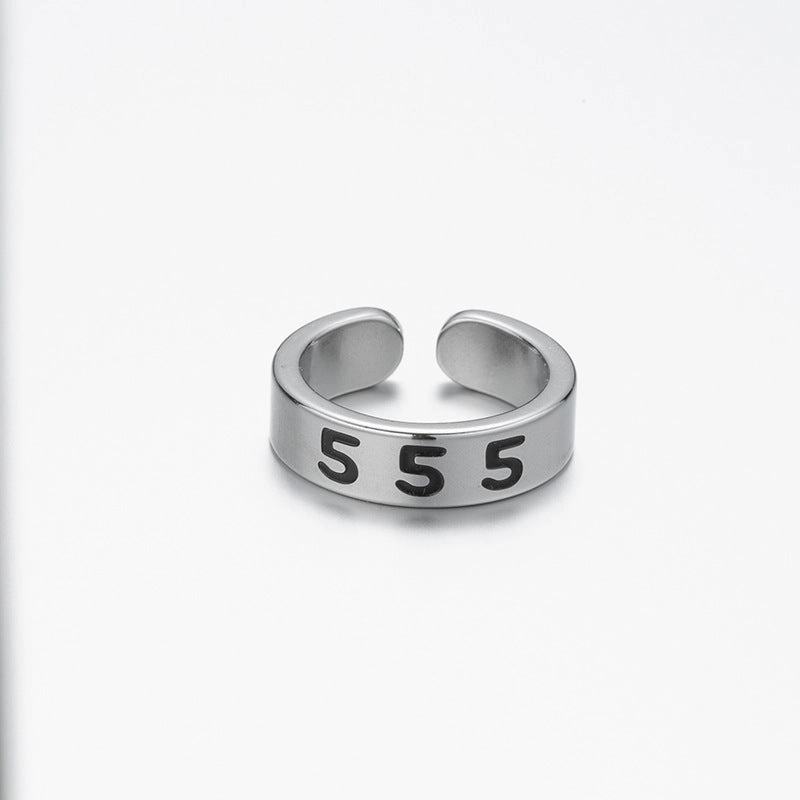 Wholesale Lucky Angel Numbers Stainless Steel Rings