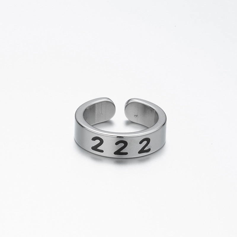 Wholesale Lucky Angel Numbers Stainless Steel Rings