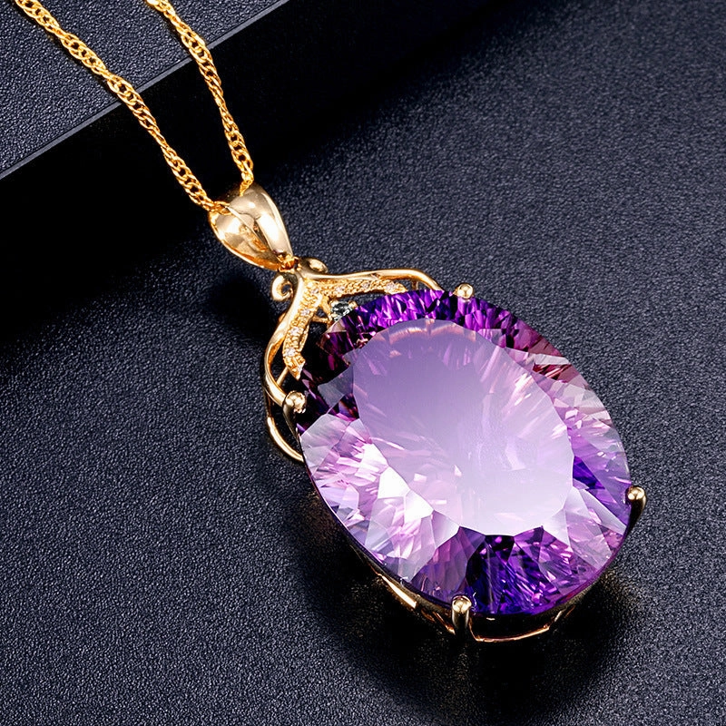 Wholesale Luxury Amethyst Alloy Necklaces