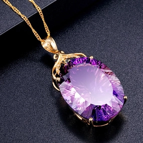 Wholesale Luxury Amethyst Alloy Necklaces