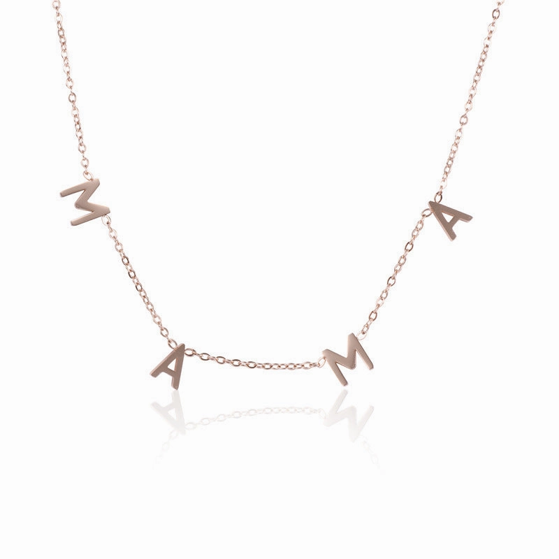 Wholesale MAMA Mother's Day Titanium Steel Necklace