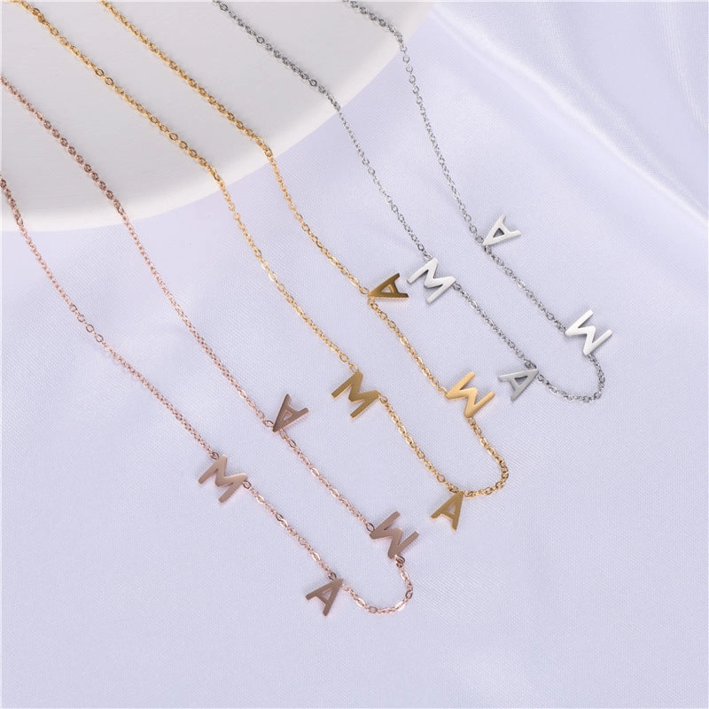 Wholesale MAMA Mother's Day Titanium Steel Necklace