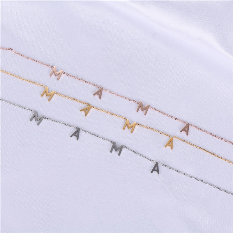 Wholesale MAMA Stainless Steel Titanium Steel Necklace