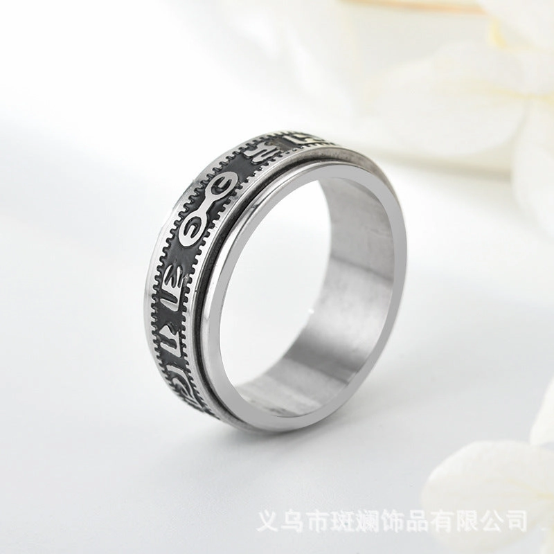 Wholesale Mantra Rotating Titanium Steel Ring