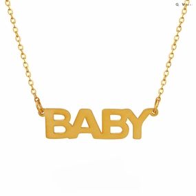 Wholesale marka Simple English Alphabet Pendant Titanium Steel 18k Gold Plated Necklaces