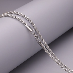 Wholesale Men's Fried Dough Twists Gold Hip Hop Titanium Steel Collar Necklaces