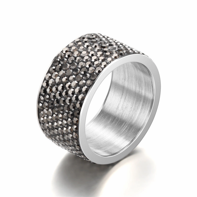 Wholesale Men's Full Diamond Titanium Steel Rings