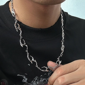 Wholesale Men's irregular necklace stainless steel clavicle chain