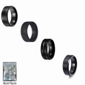 Wholesale Men's Titanium Steel Black Ring