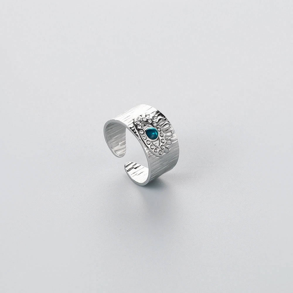 Wholesale Men's Titanium Steel Blue Eyes Rings