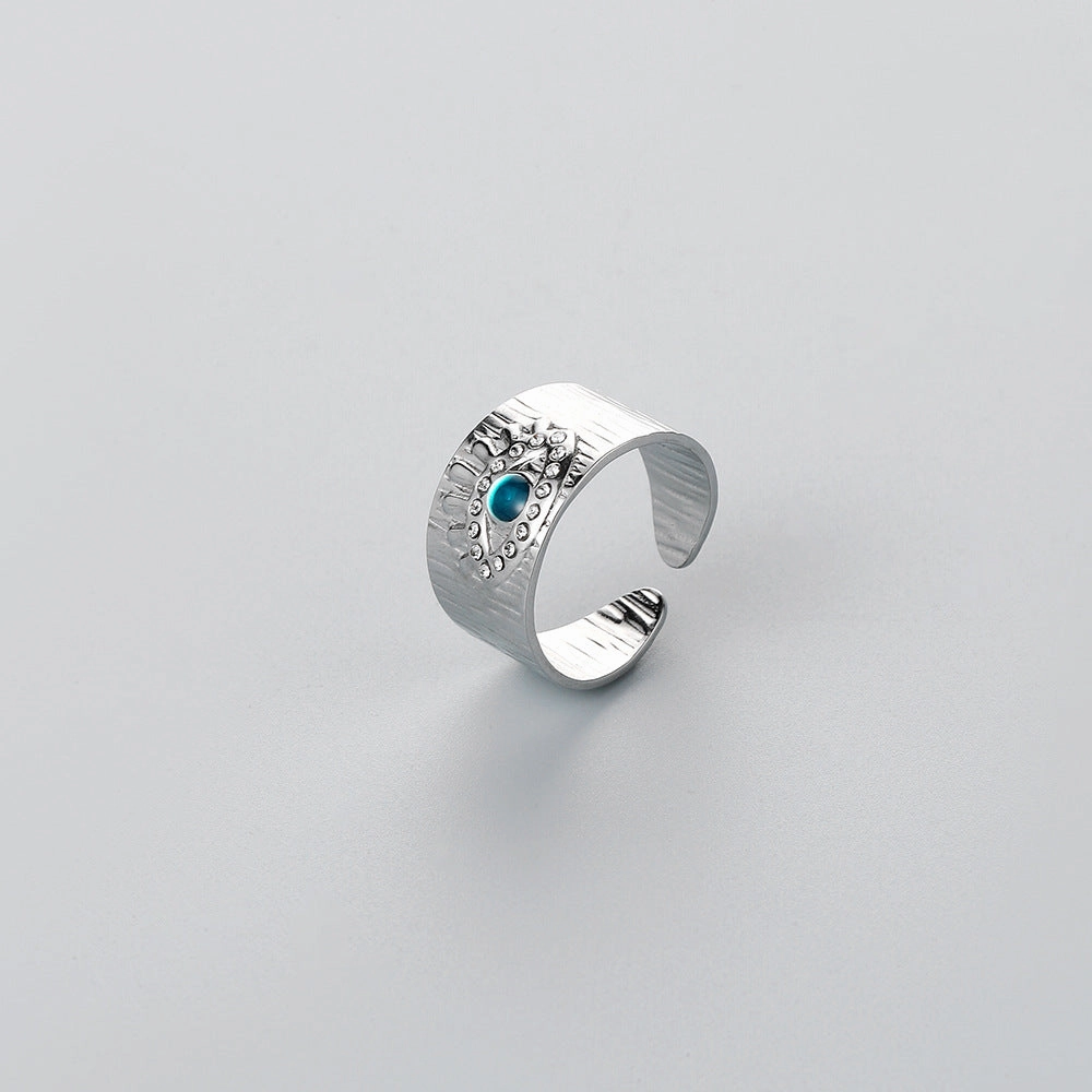 Wholesale Men's Titanium Steel Blue Eyes Rings