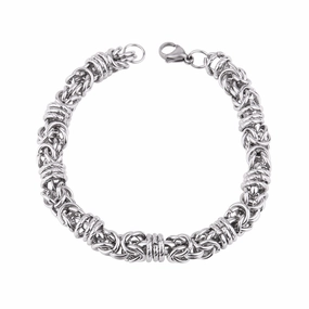 Wholesale Men's Woven Pattern Titanium Steel Bracelet