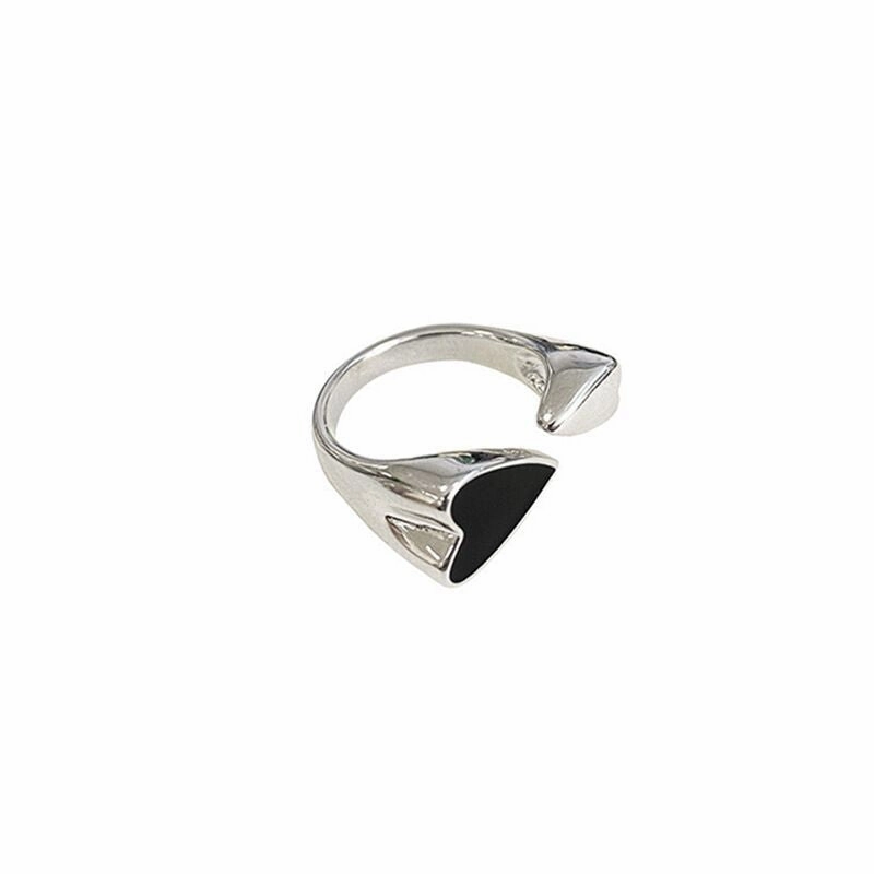 wholesale Metal Black Open Heart Adjustable Ring