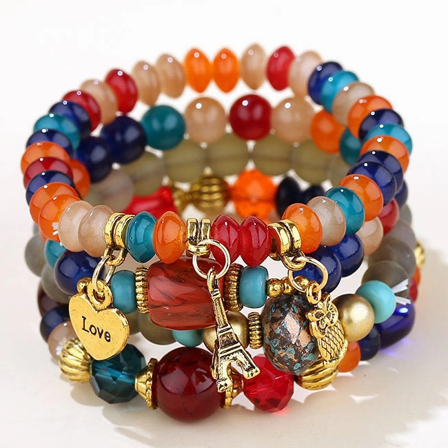 Wholesale Metal Candy Beads Multilayer Bracelet