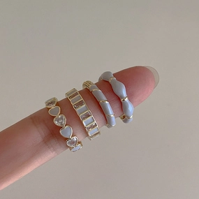Wholesale Metal Heart Metal Open Ring Set