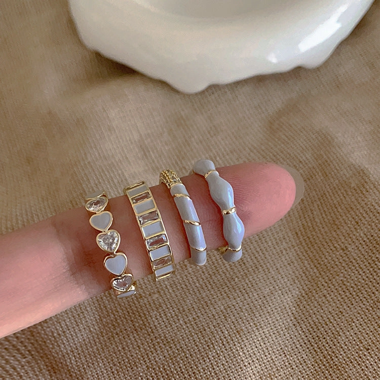Wholesale Metal Heart Metal Open Ring Set
