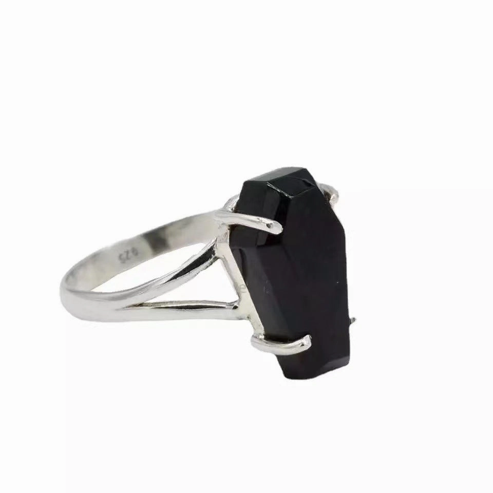 Wholesale Metal Inlaid Black Zirconia Rings
