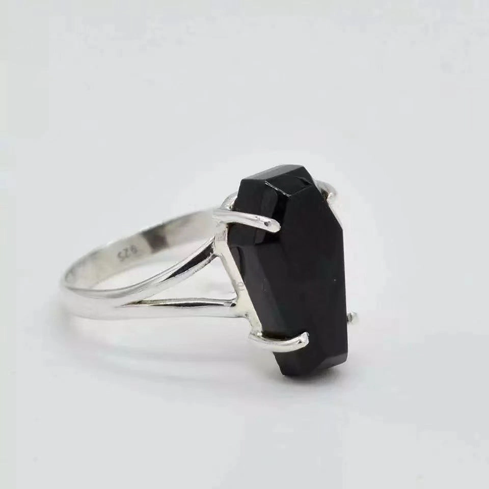 Wholesale Metal Inlaid Black Zirconia Rings