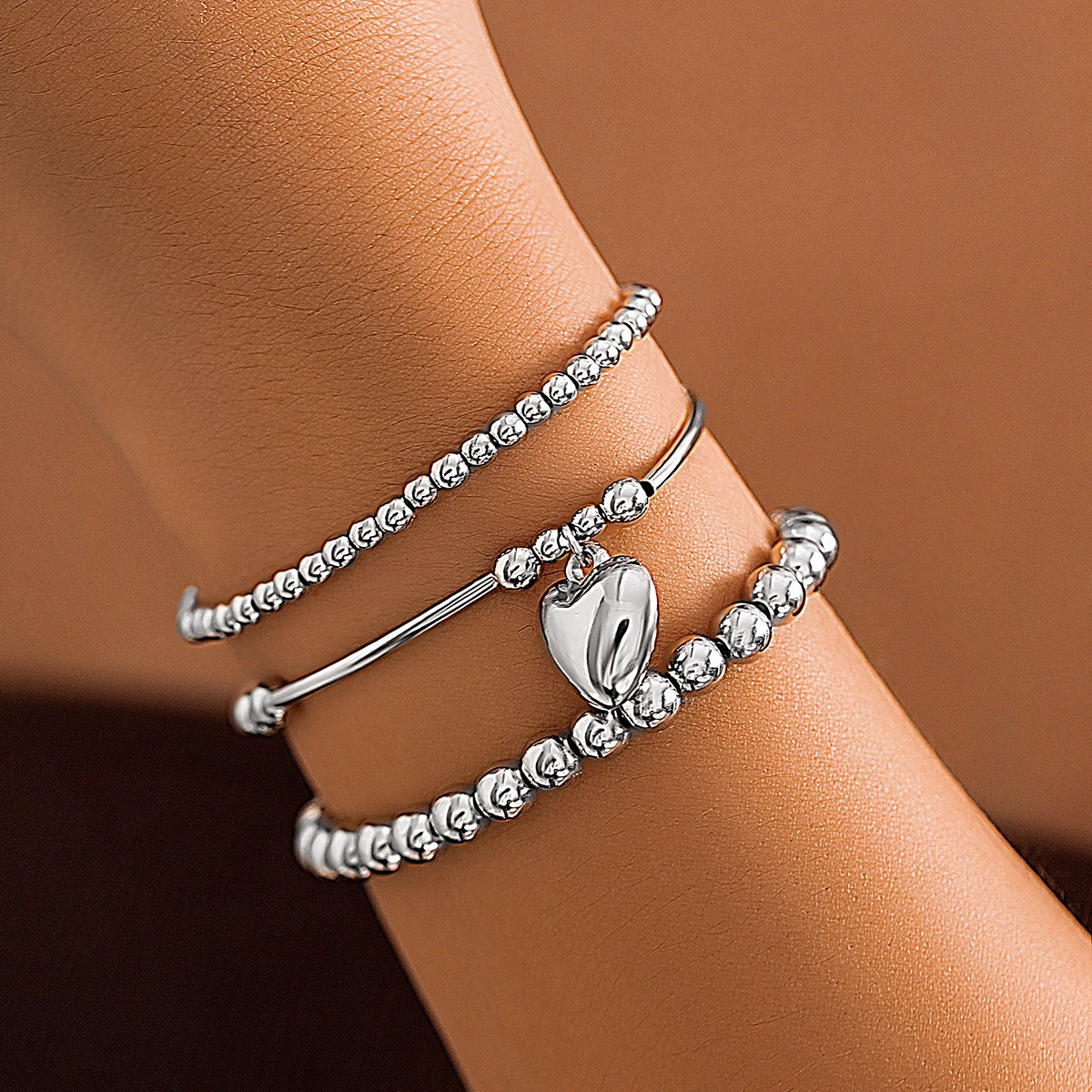 Wholesale Metal Love Pendant Bracelet Set